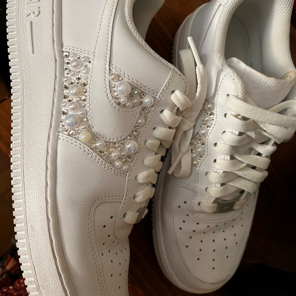 Women’s Air Force 1s Bedazzled for my Wedding Reception worn for 4 hours